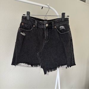 BDG Black Denim Distressed Skirt